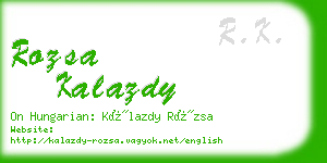 rozsa kalazdy business card